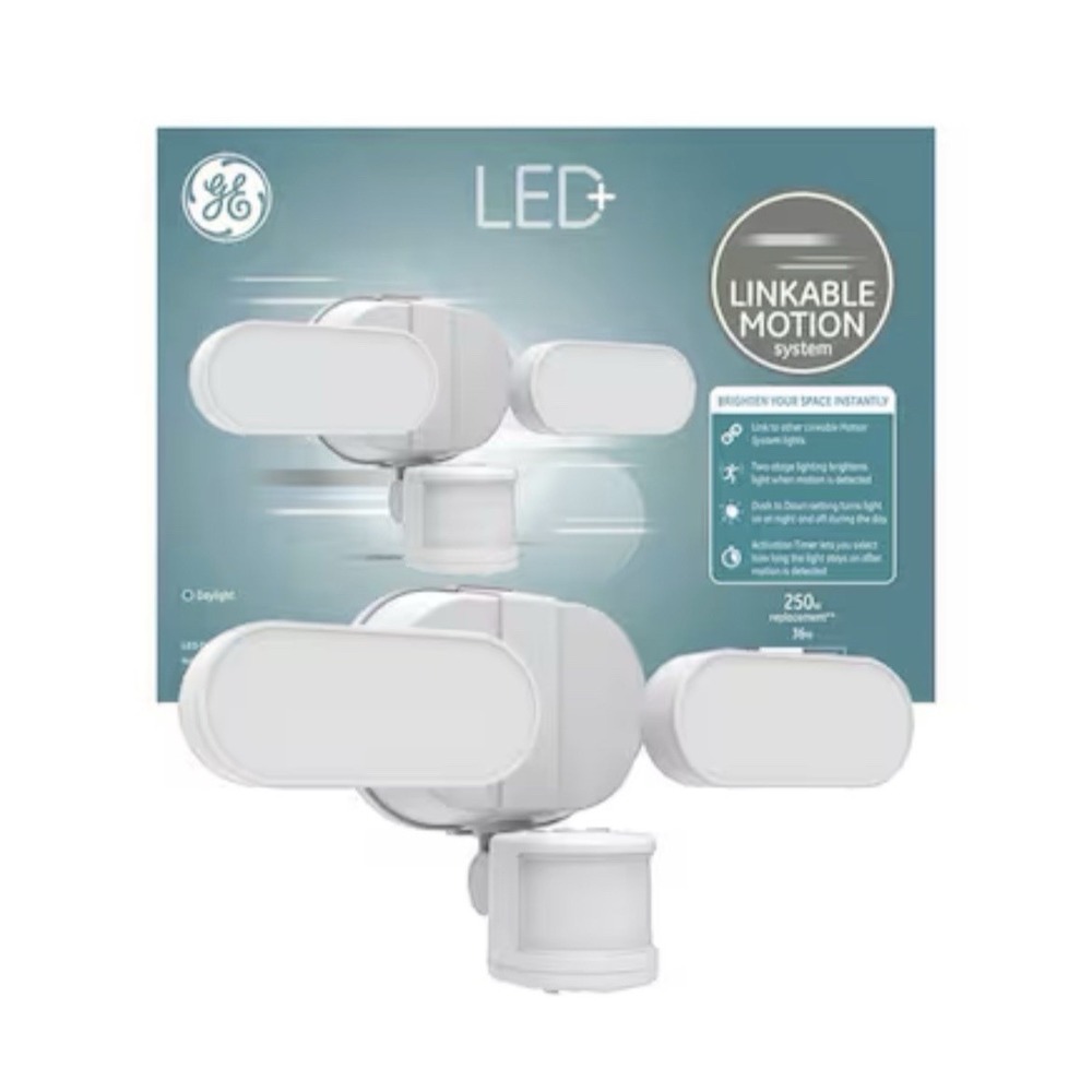 GE LED+ Outdoor Flood light 250W White Linkable Motion outdoor LED lighting